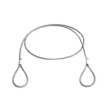 Steel cable/winch rope with a thickness of 14mm and a length of 5m with rings for towing or lifting