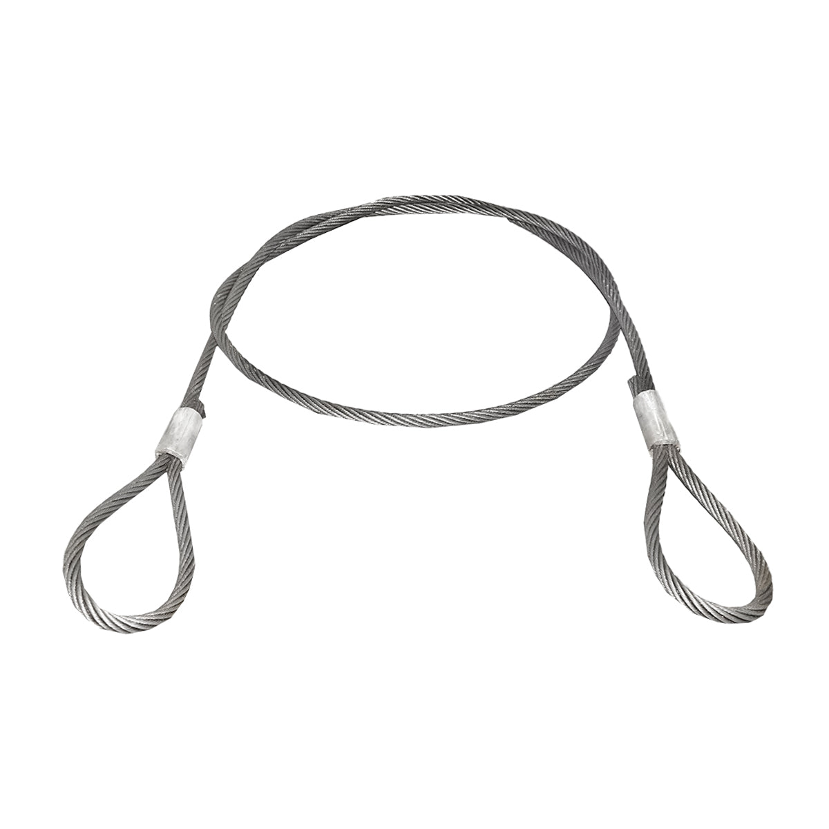 Steel cable/winch rope with a thickness of 18mm and a length of 4m with rings for towing or lifting