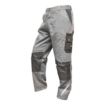 Work pants, polyester with cotton, gray with black, L Breckner Germany