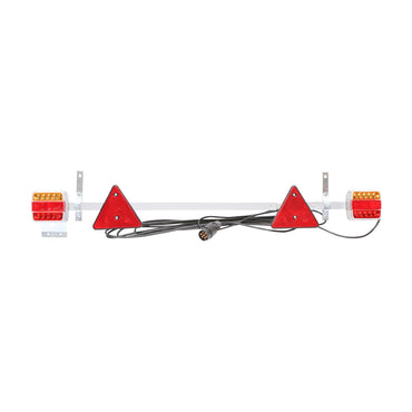 Adjustable trailer bar 1000-1600mm 2x LED lamp, 2x reflective triangle, 6m cable and 7-pin socket 12/24V
