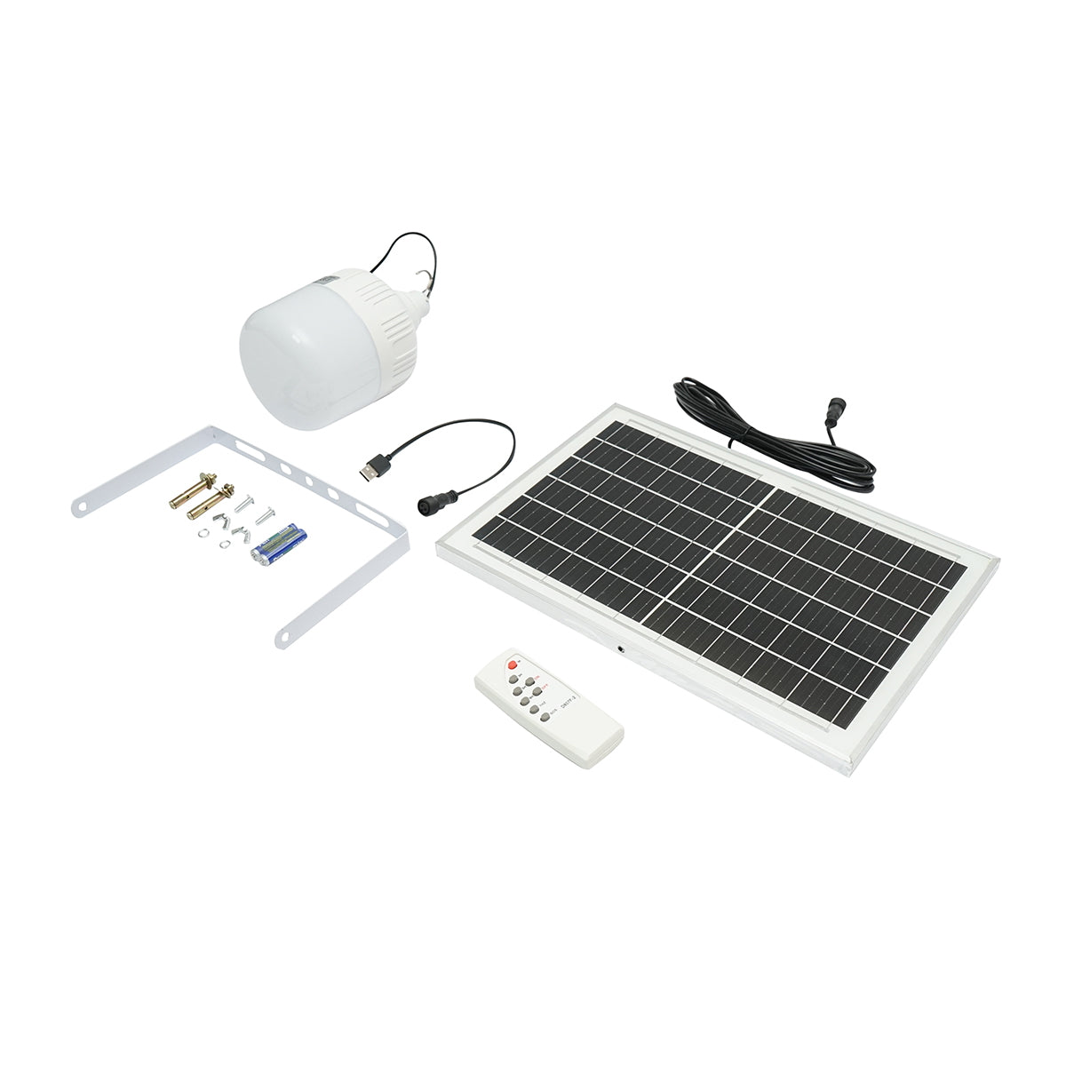 100W LED lamp, 6500K with 8W polycrystalline solar panel and remote control IP20 Breckner Germany