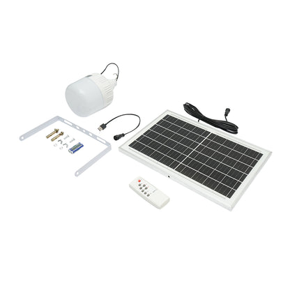 100W LED lamp, 6500K with 8W polycrystalline solar panel and remote control IP20 Breckner Germany