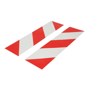 Red and white striped reflective sticker