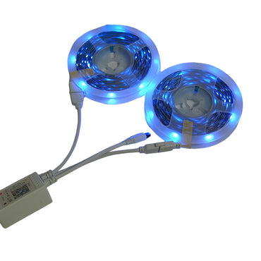 Smart LED strip 2x5m, 12V with remote control, voice control, bluetooth, USB application, 10m RGB Breckner Germany