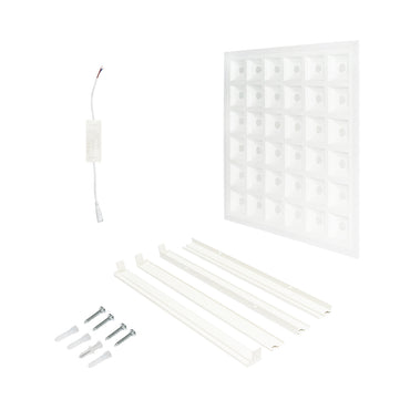Slim LED panel 48W, 220V, IP20, 600x600x43mm applied or for suspended ceiling with included driver Breckner Germany