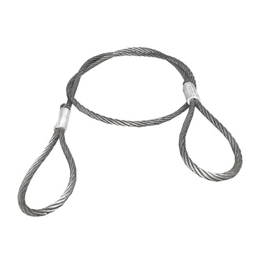 Steel cable/winch rope with a thickness of 24mm and a length of 4m with rings for towing or lifting