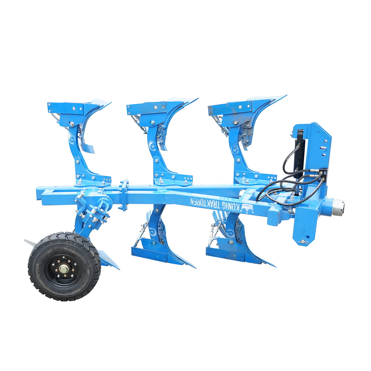 Agricultural plow with 3 (2+1) reversible hydraulic bodies, crested shares Konig Traktoren