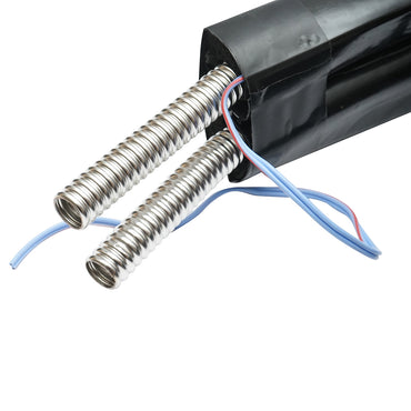 10m double stainless steel pipe DN16-3/4 corrugated, flexible, insulated with cable for temperature sensor for residential solar installations.