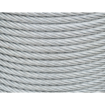 Steel winch cable 6x25 with 13mm diameter and metal core, 70m/roll