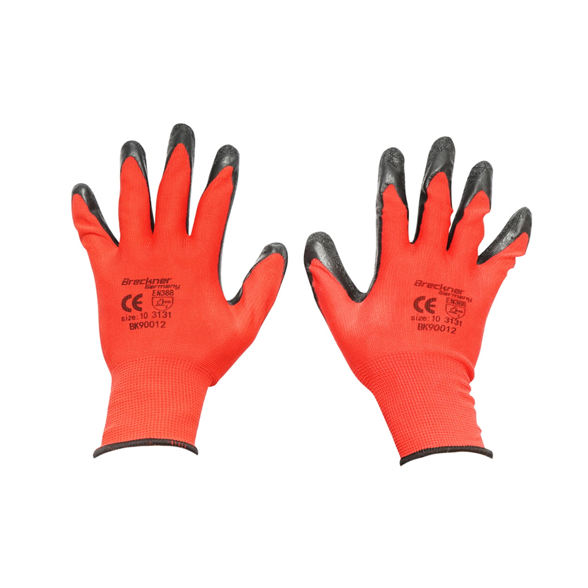 Synthetic rubber working gloves black-red size 10 Breckner Germany