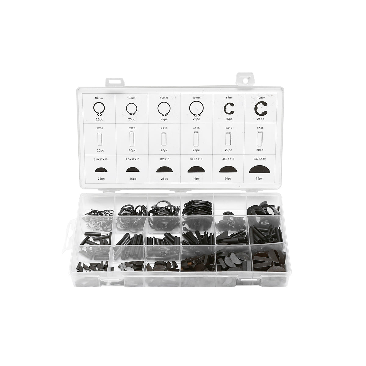 External fuse box type C, E, elastic pins and Woodruff semicircular keys 460 pieces