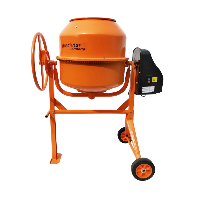 Concrete mixer 800W, bucket volume 180L, gear and crown made of cast iron, 61Kg Breckner Germany