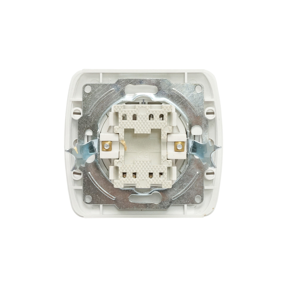 White double switch ST MAKEL 220V - 250V, 10A flush-mounted, ceramic