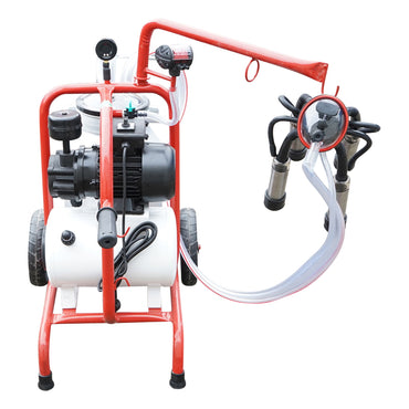 Milking machine for cows with a 160cc collector group, electrostatically painted chassis, 30L aluminum bucket, 1 Breckner Germany station.