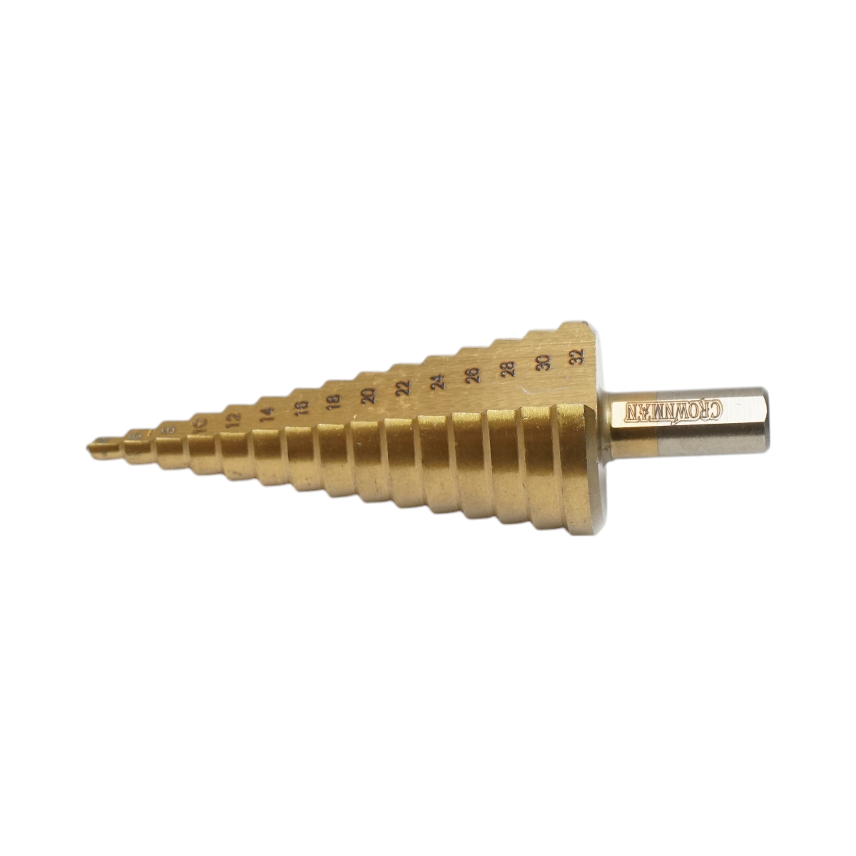Conical drill bit in 15 steps 4-32mm made of 4241 HSS steel for metal, aluminum, wood, plastic, brass Crownman