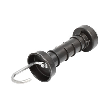 Black gate handle with hook and large arc electric fence Mezofarm