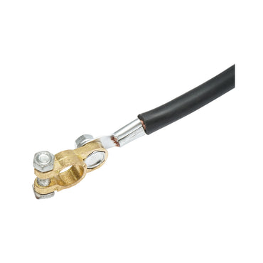 Wiring/Bridge cable for battery connection 500mm with terminal clamp, ring terminal, secured with Breckner Germany screw.