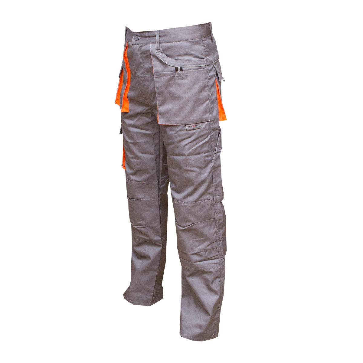 Polyester cotton work trousers 235g/m2, gray with orange size 50 Breckner Germany