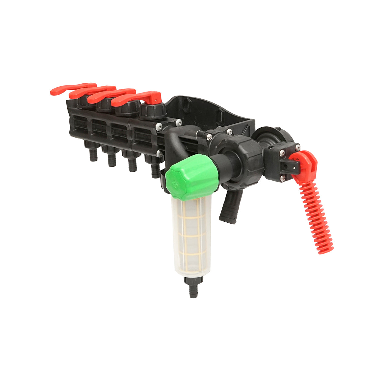 Distributor with 4 outlets and filter (Heavy Filter) for herbicide applicator.