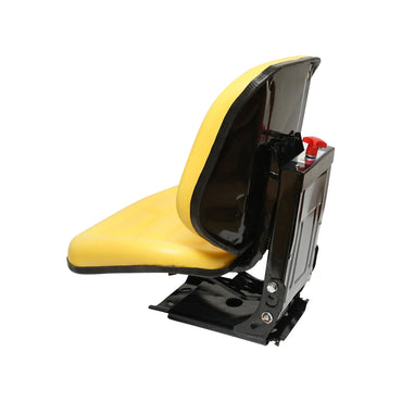 Universal yellow chair with triple adjustment and shock absorber for tractor U-445