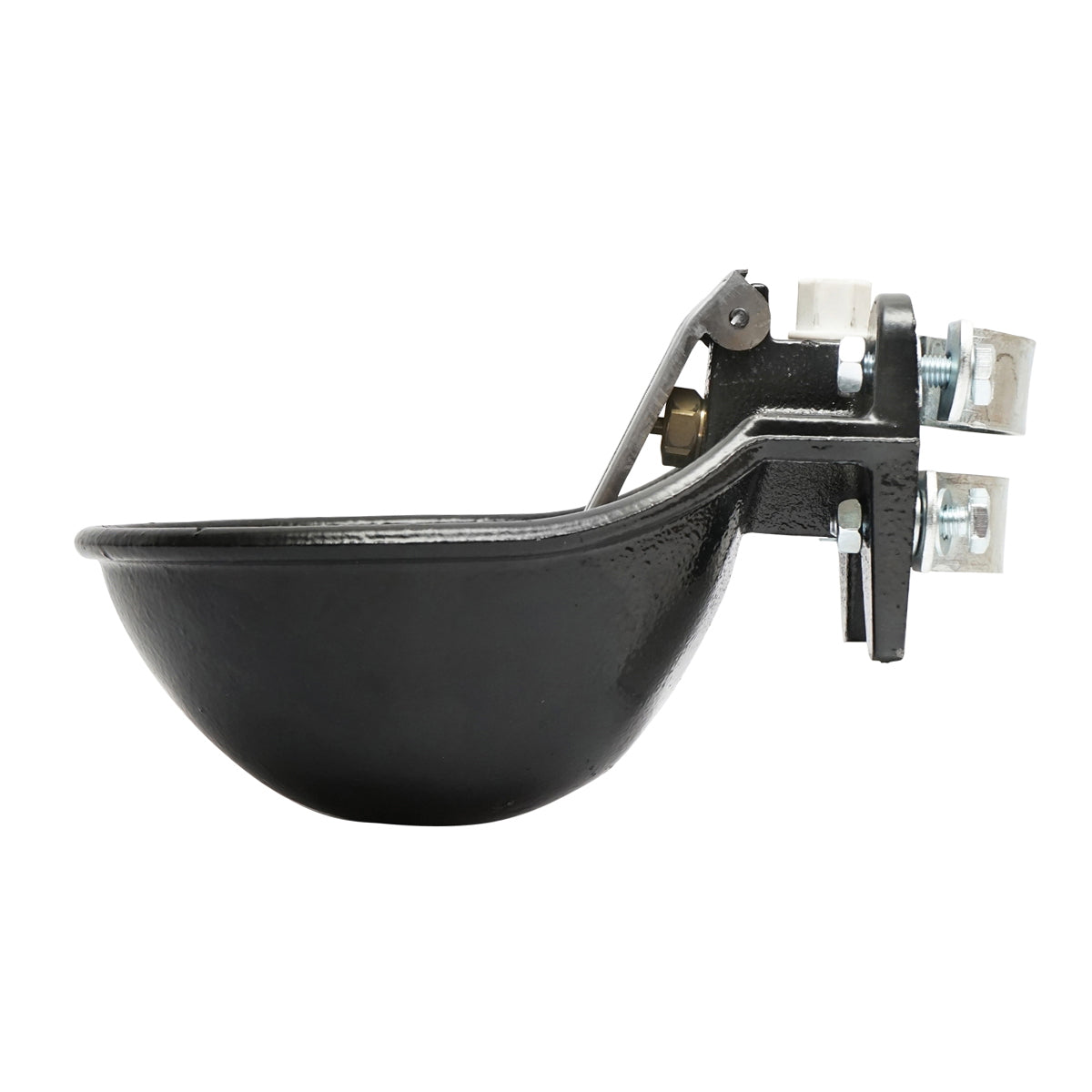 Cast iron waterer 1.5L with stainless steel tongue and mounting accessories for cows or horses