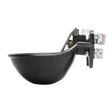 Cast iron waterer 1.5L with stainless steel tongue and mounting accessories for cows or horses