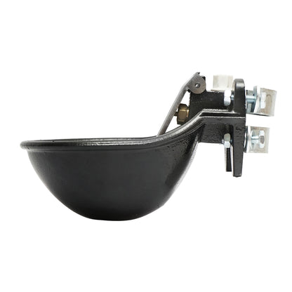 Cast iron waterer 1.5L with stainless steel tongue and mounting accessories for cows or horses