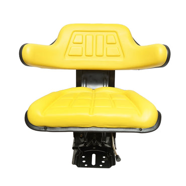 Yellow tractor seat with triple adjustment and shock absorber for UTB U-445 and U-650