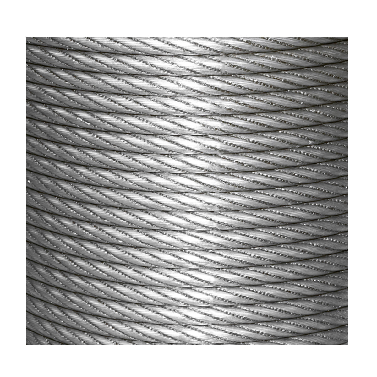 Steel winch cable 6x25, Ø 10mm with hammered metal core 90m/roll