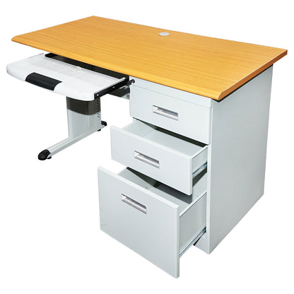 Metal office desk with 3 drawers and a particle board top 1200 x 600 x 750H mm Breckner Germany