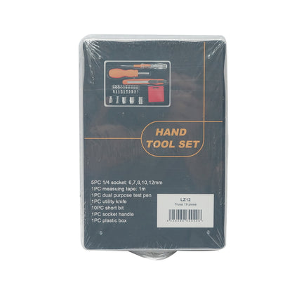 Combined tool and equipment set 19 pieces
