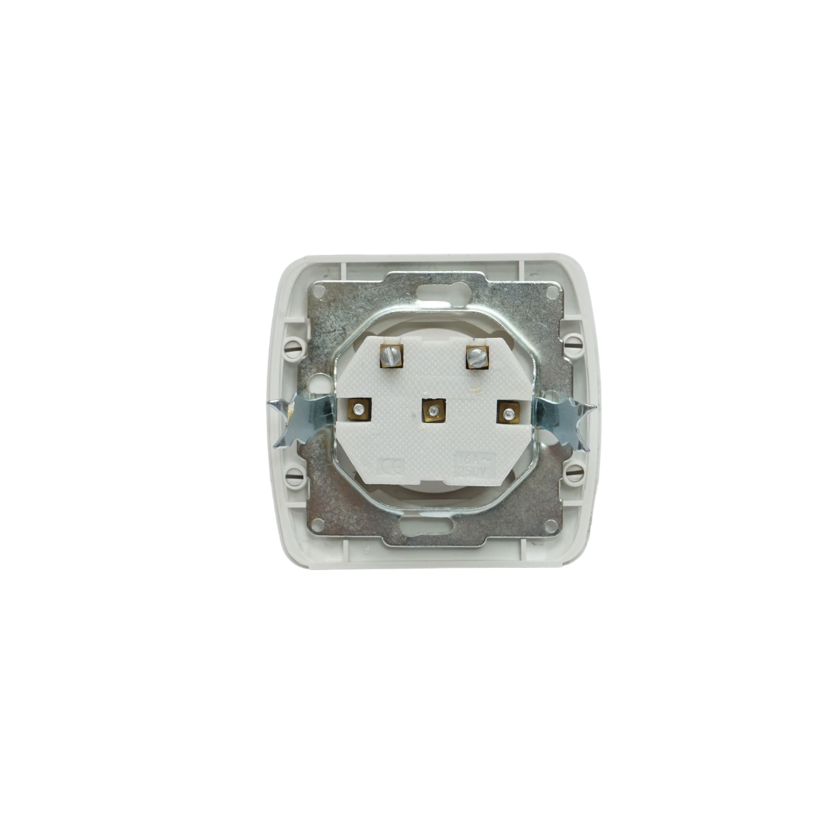 White plain socket ST MAKEL 220V - 250V, 10A recessed, ceramic
