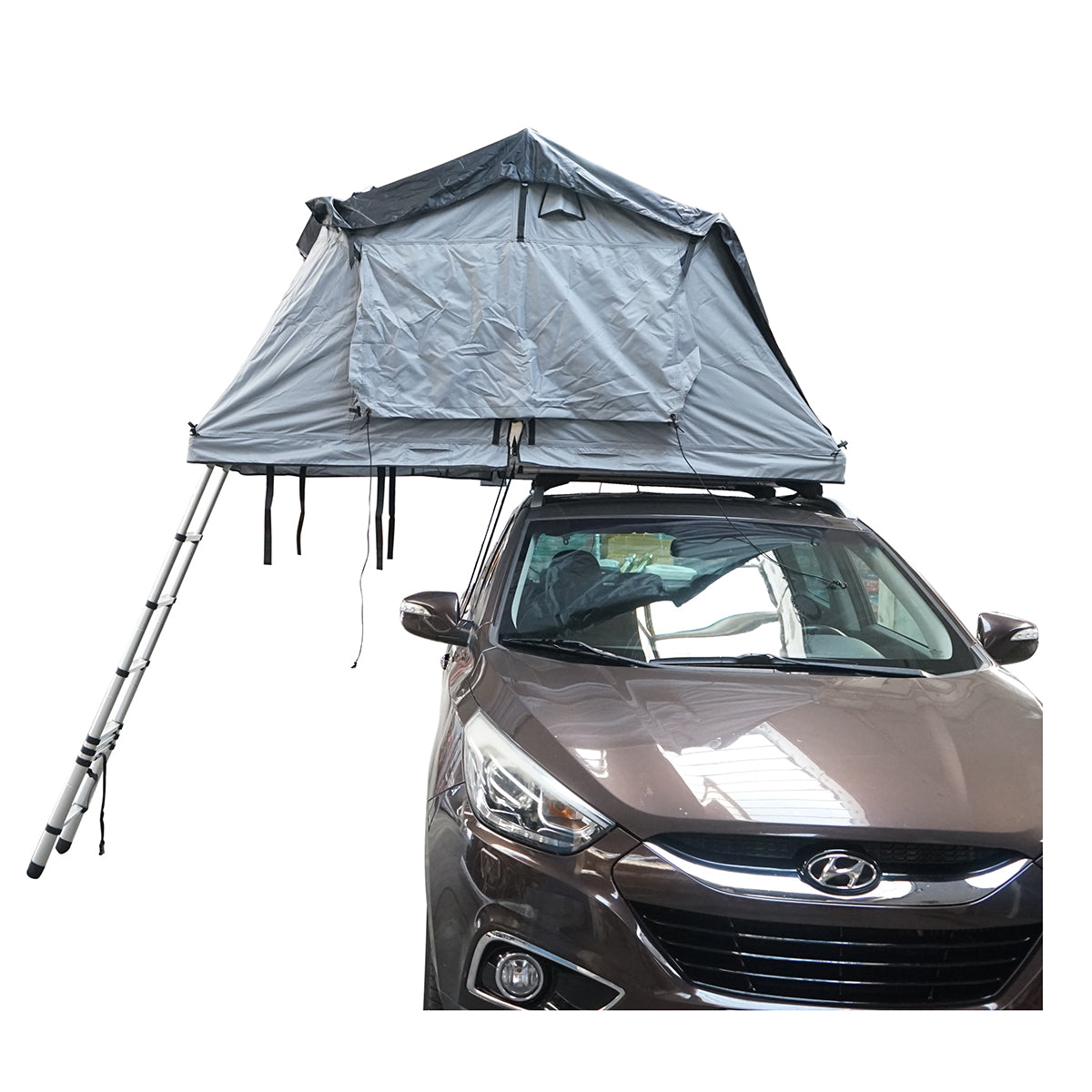 Waterproof car tent for 2 people, attachment to the ceiling with a platform and ladder
