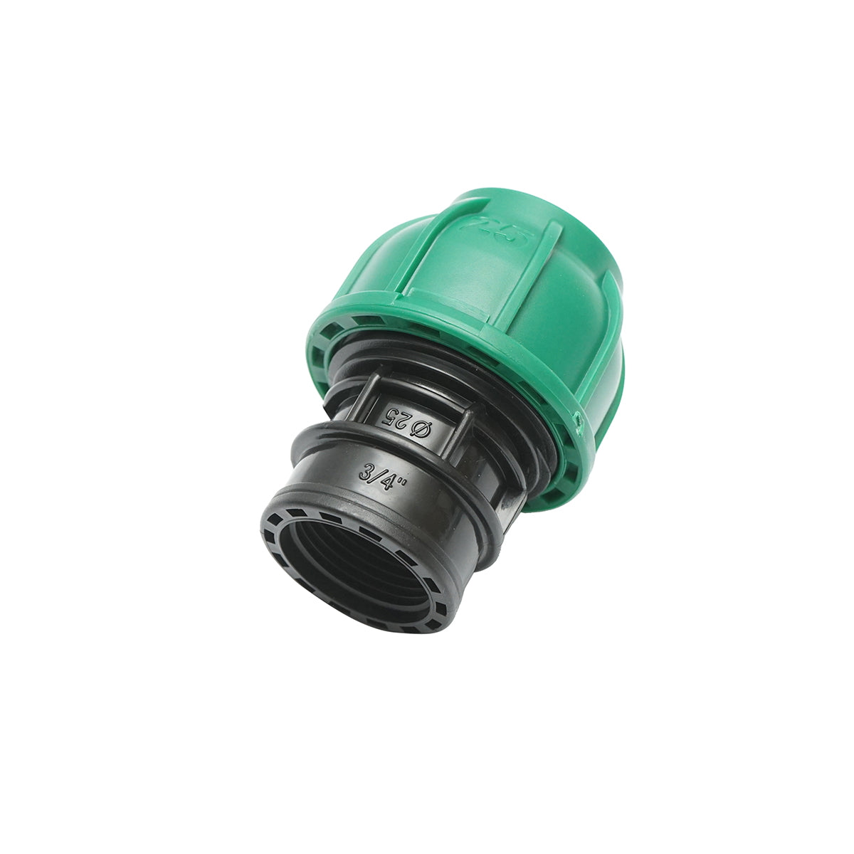 Compression fitting with inner thread D25mmx3/4 inch, PN10 Bar for irrigation systems
