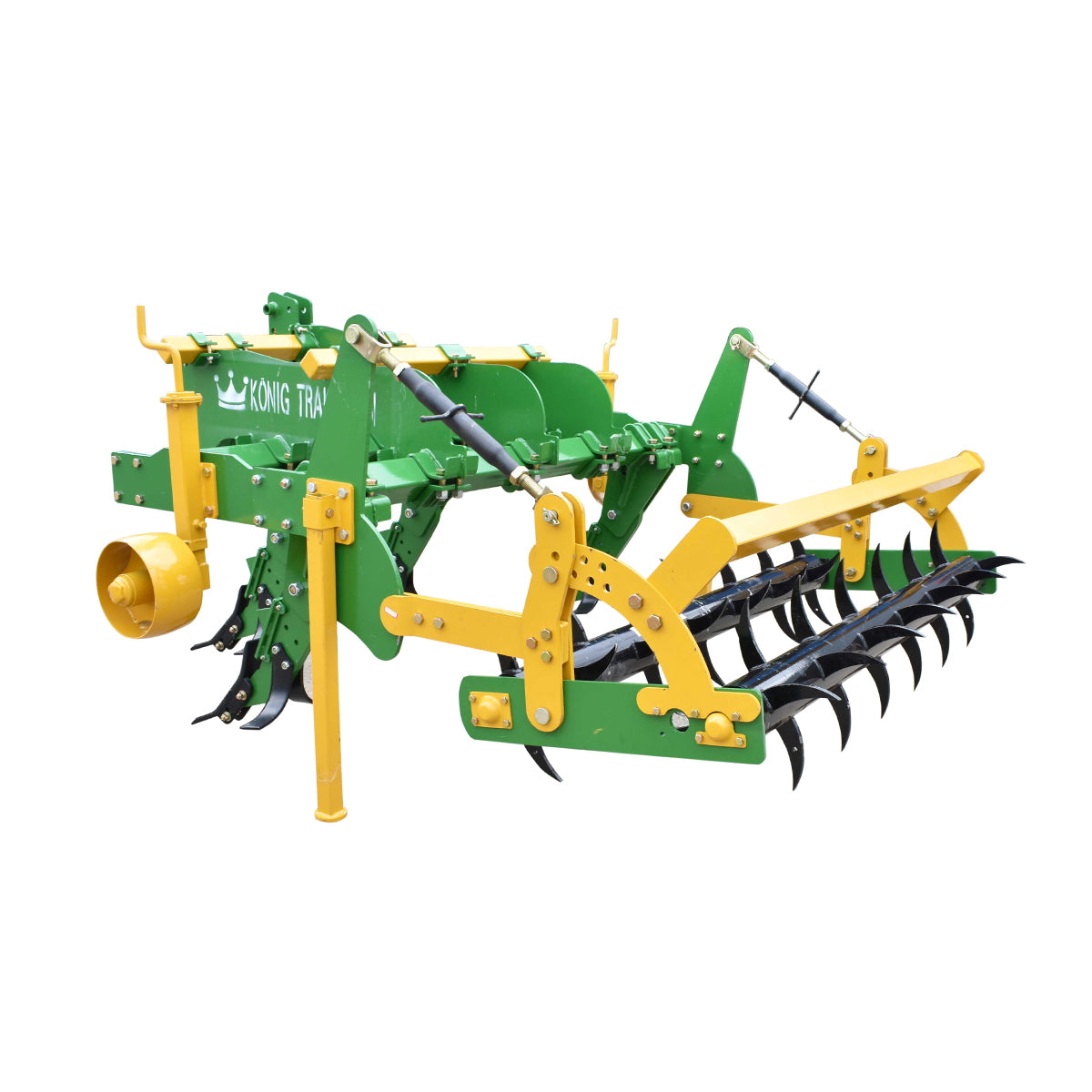 Scarifier with 4 fingers and 2 drums with spikes