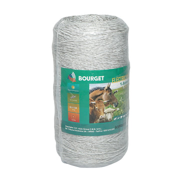 White wire roll 1.6mm 6x0.16mm SS, 400m electric fence, resistance 5.5 Ohm Bourget