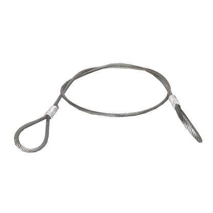 Steel cable/winch rope with a thickness of 20mm and a length of 4m with rings for towing or lifting