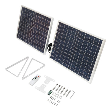 LED lamp 126x0.5W with 25W solar panel and 7V/10Ah battery Breckner Germany
