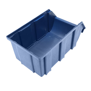Blue plastic storage box 155x274x125mm