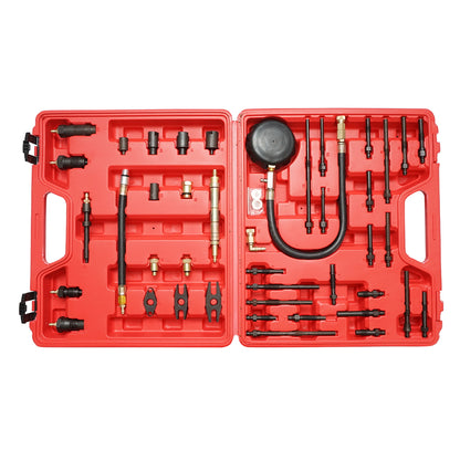 Engine compression tester kit for gasoline and diesel