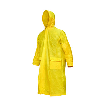 Waterproof hooded poncho L made of PVC, 2 pockets, snap closure, yellow Breckner Germany