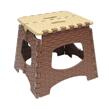 Cream-brown folding plastic chair 286x325x270mm