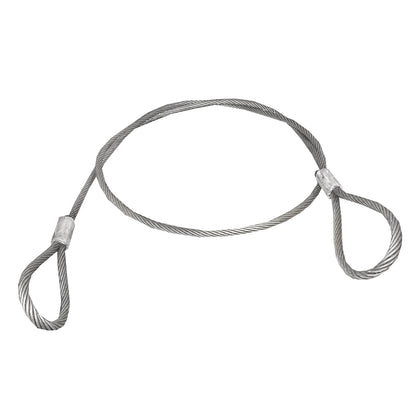 Steel cable/winch rope with a thickness of 28mm and a length of 6m with rings for towing or lifting