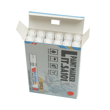 Red oil-based paint markers, waterproof, quick-drying, 12 pieces