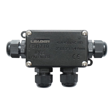 Sealed junction box with presets 41A 450V AC, 4 ways 4-8mm IP65 Leader