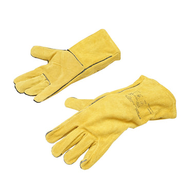 Leather welding gloves with lining, 35cm long size 10 Breckner Germany