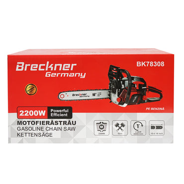 Chainsaw, 2-stroke, 52cc, 3HP, 8500rpm with a 16 inch (40cm) blade Breckner Germany