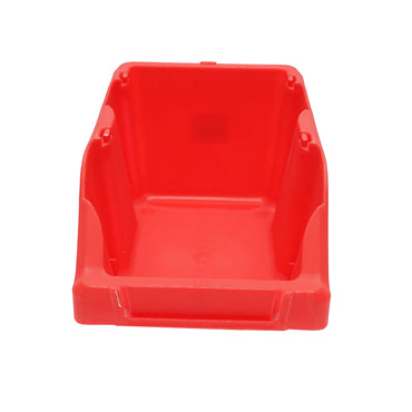 Red plastic storage box 245x155x120mm