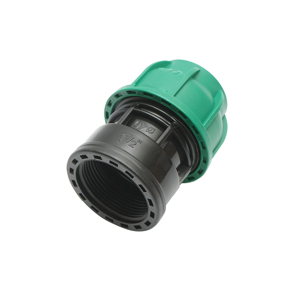 Compression connector with internal thread D40mmx1-1/2 inch, PN10 bar for irrigation systems