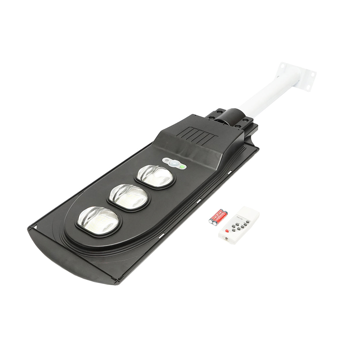 LED solar street lamp 150W, 6500K, IP65 with solar panel, motion sensor and pole mounting Breckner Germany
